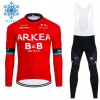 Cykeltøj Langærmet + Bib Cykelbukser Vinter 2024 Arkea-B B Hotels Rød